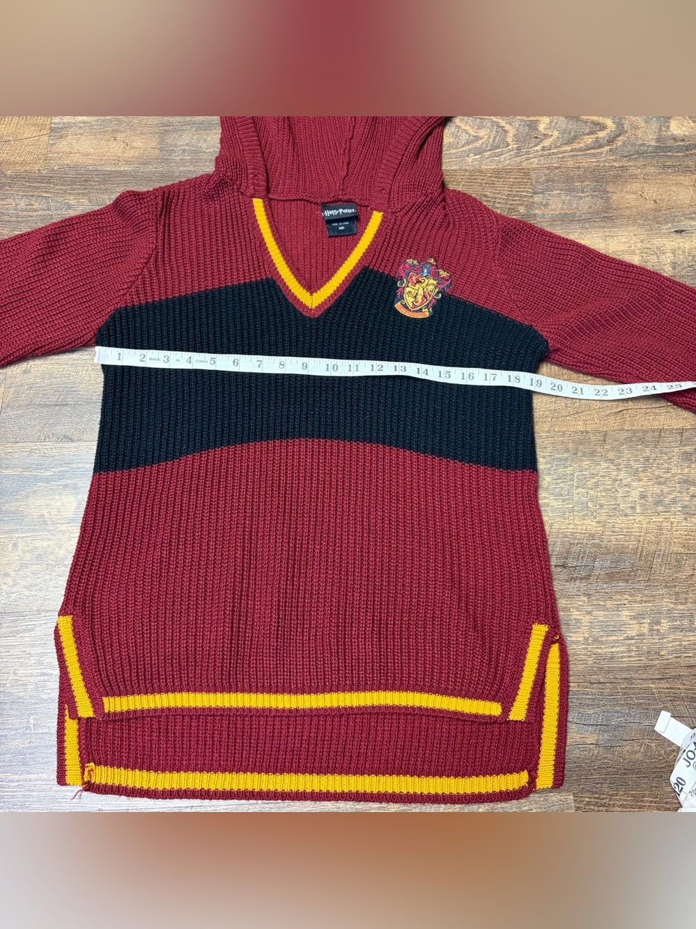 Harry Potter Gryffindor Hooded Pullover Knit Sweater Women's Size Medium - Picture 6 of 11